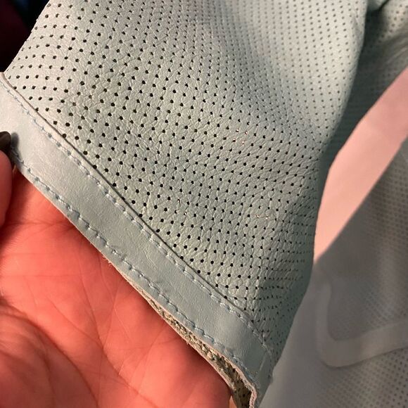 J’Envie New York perforated blue 100% leather jacket - Picture 6 of 7